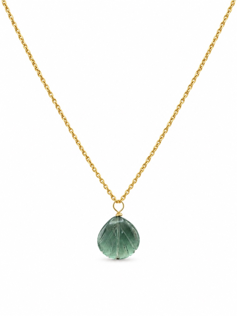 ALN30 Fluorite Seashell Necklace